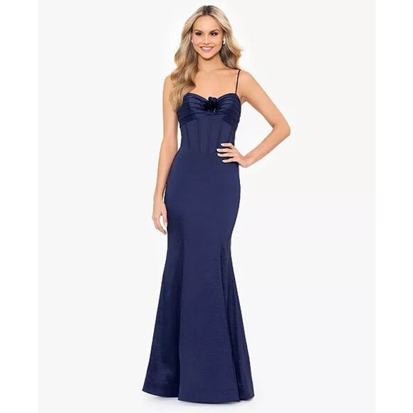 NEW Blondie Nites Corset Gown Navy Dress Formal sweetheart‎ - Picture 1 of 9